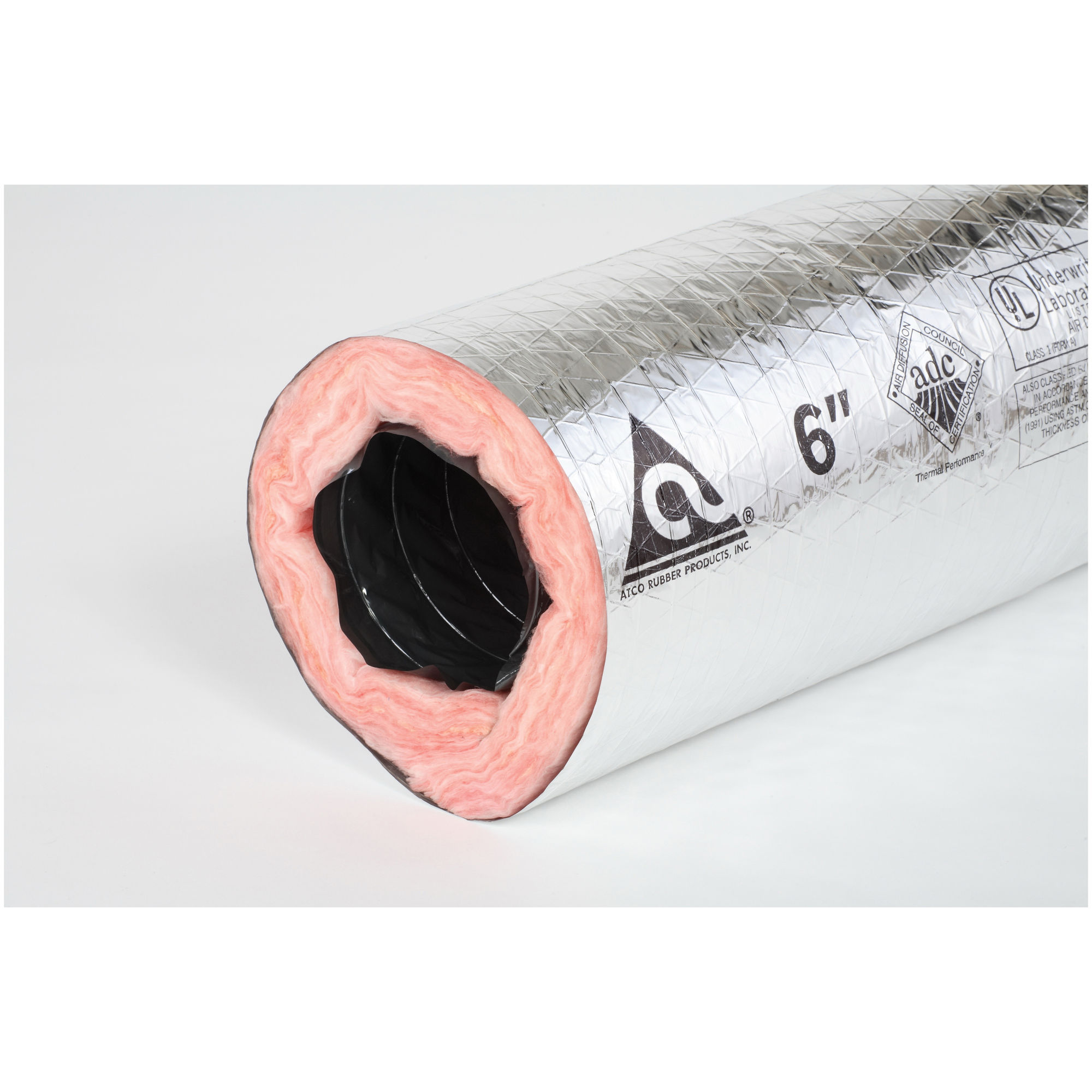 atco duct air flex 6in 25ft 5000fpm r8 sil. image 1