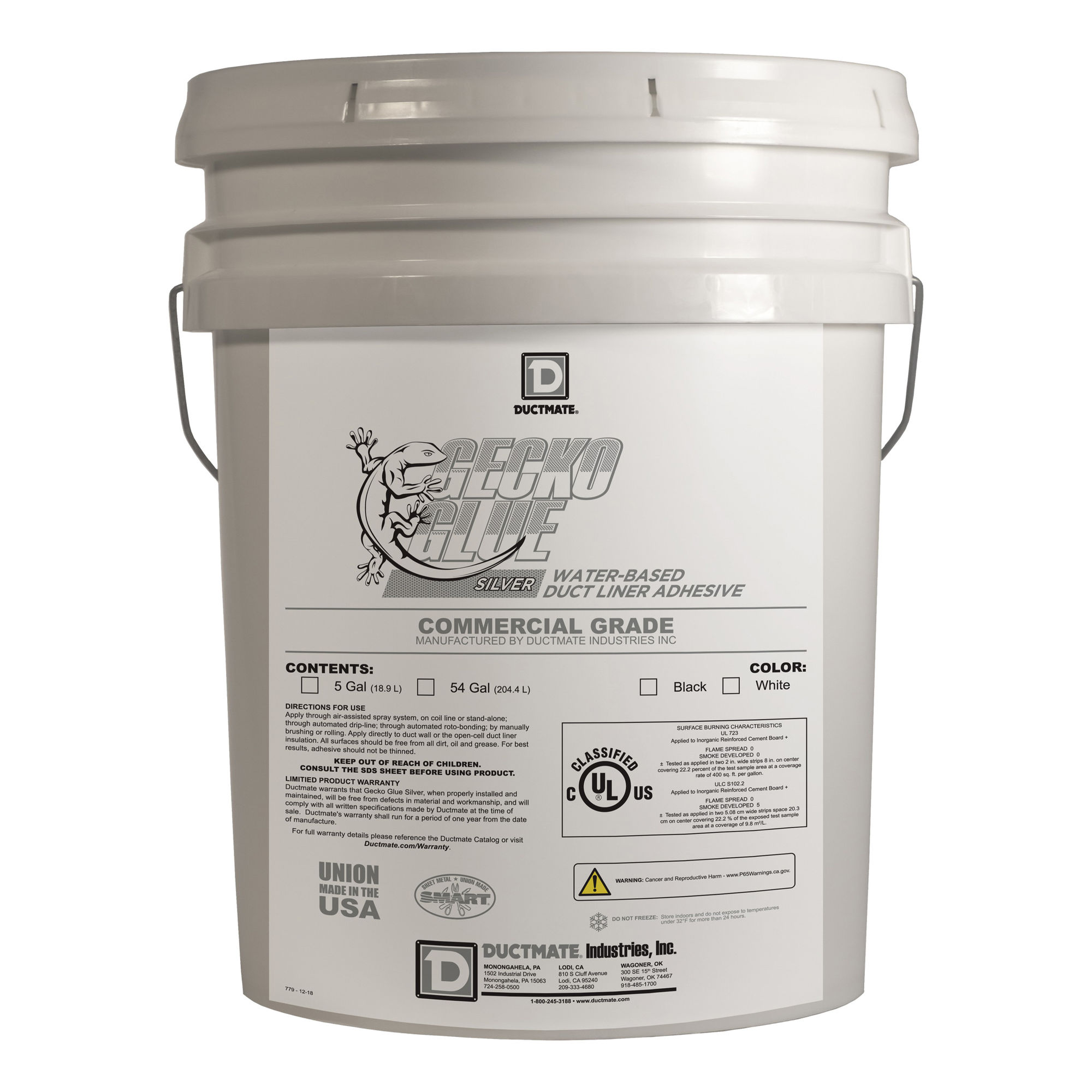 ductmate adhesive 54gal drum bk wtr kaolin, ls. image 1