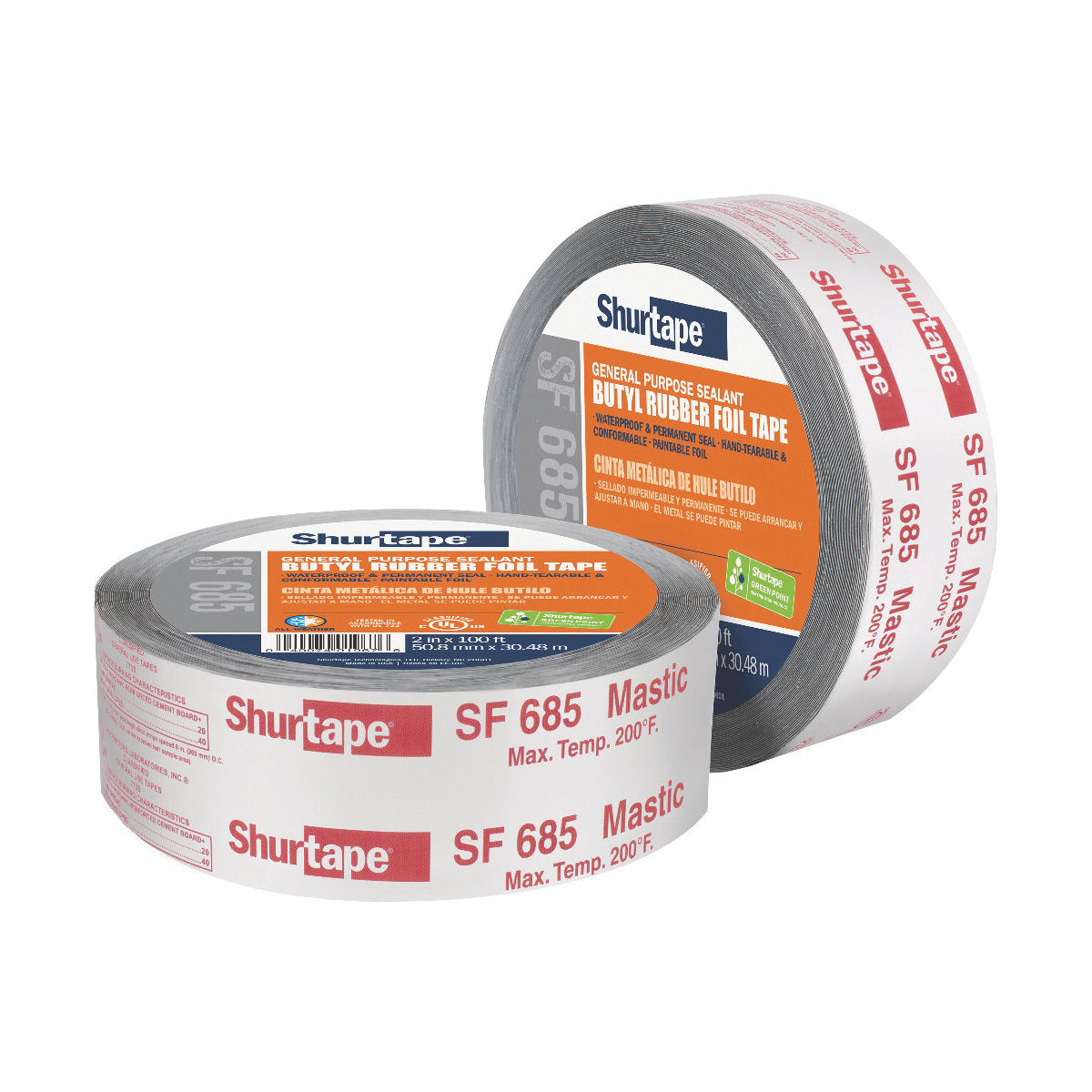 Shurtape 3" x 100-ft Silver Mastic Tape Printed 24 Rolls/Case
