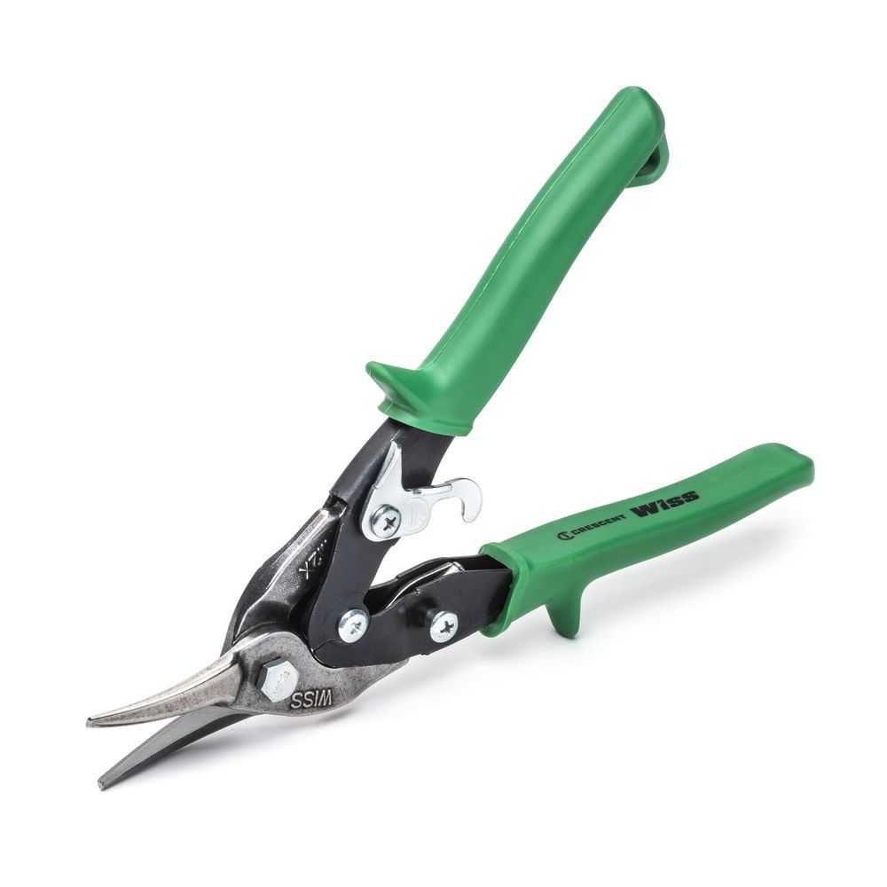 WISS Snips with green handle - Left Handed, Right Cut