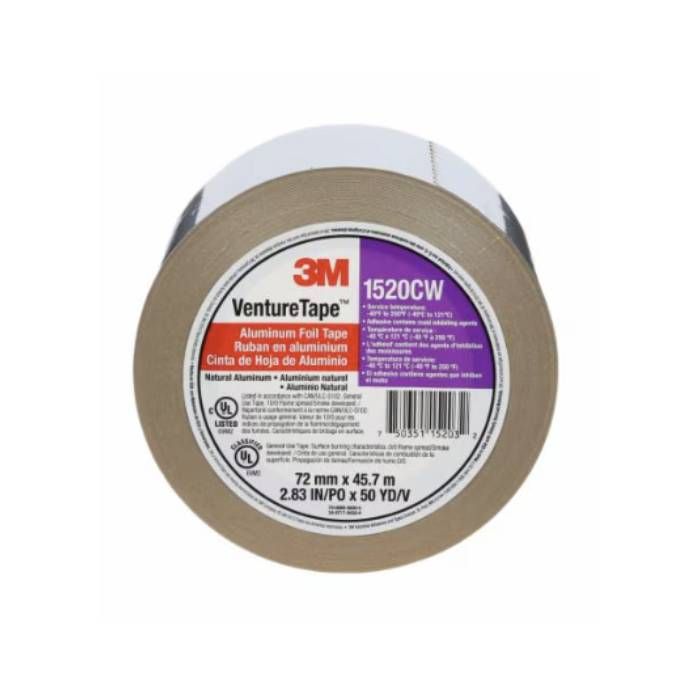 3M 1520CW 3" x 50yd Aluminum Foil Tape, 16 Rolls/Case