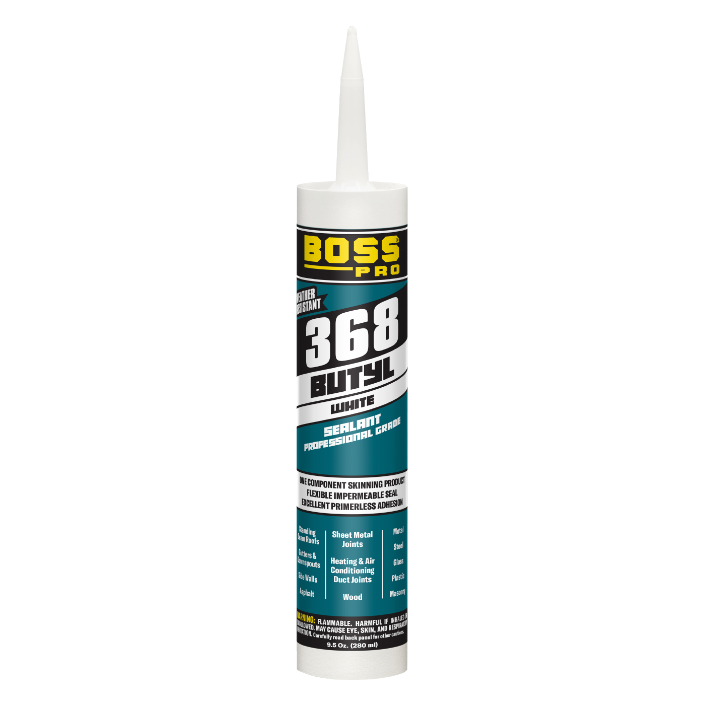 Boss 368 Butyl Rubber Sealant Tube 12/cs