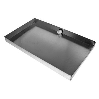 36" x 72" x 2" Galvanized Drain Pan with Hole with Fitting