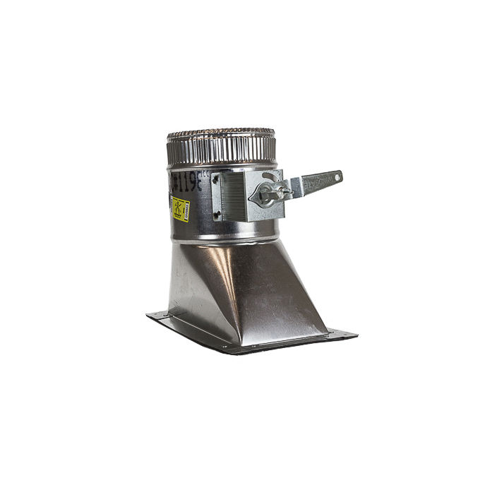 8" High Efficiency Take-off with Damper and 2" Stand-off, 3/8" Windgate