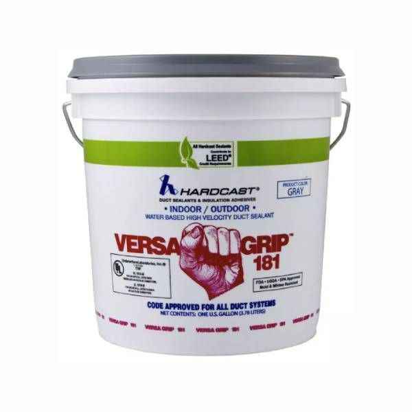 Hardcast Versa-Grip Water-Based Duct Sealant Gray 1 Gallon Pail