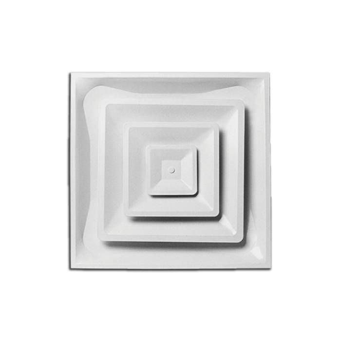 24 x 24 3 Cone R6 Insulated T-Bar Diffuser with 8" Neck