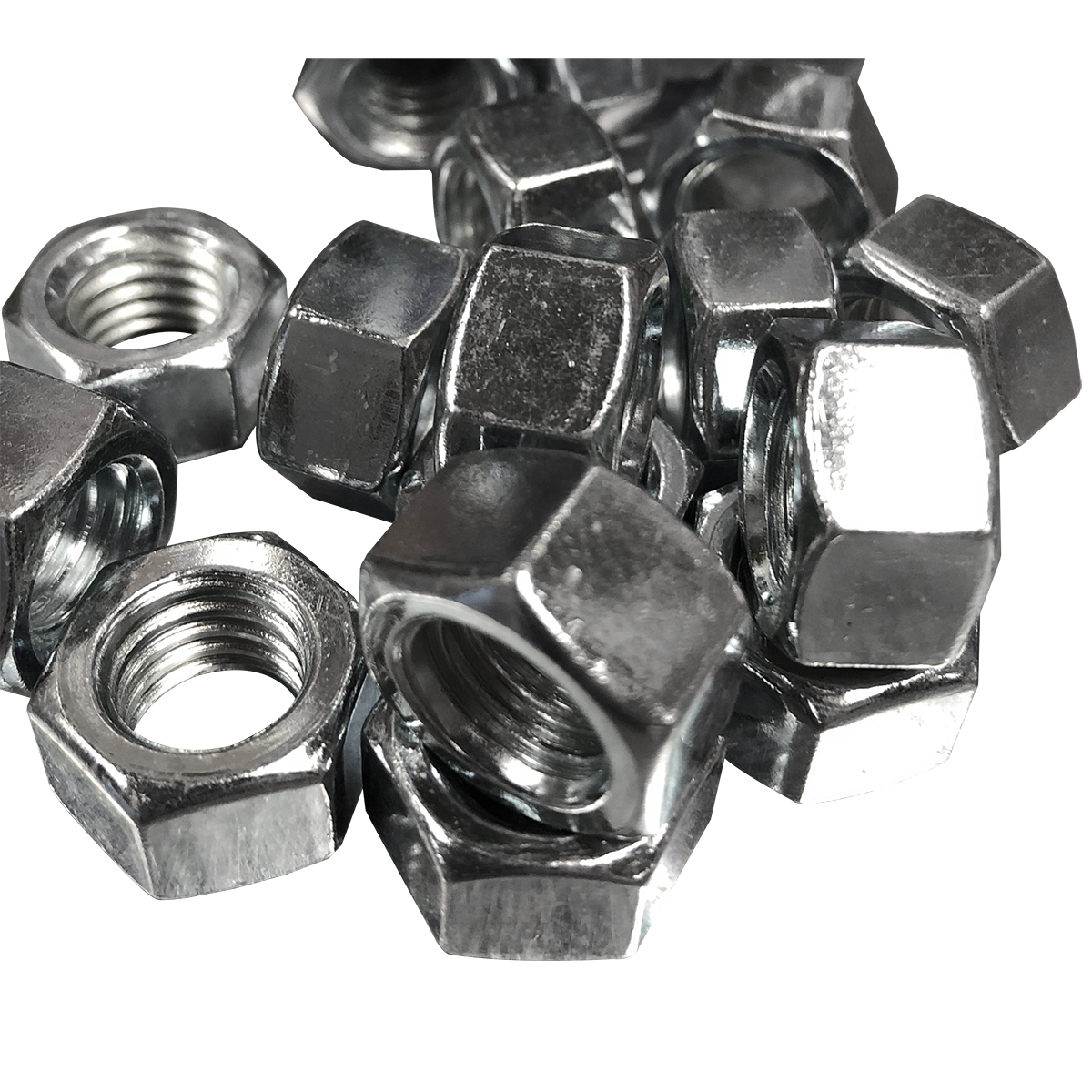 3/8"-16" Finished Hex Nut Zinc, 100/Jar