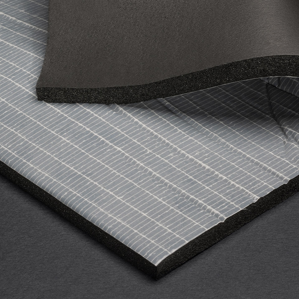 K-Flex 1" x 60" x 50-ft Elastomeric Liner Gray Self Adhering