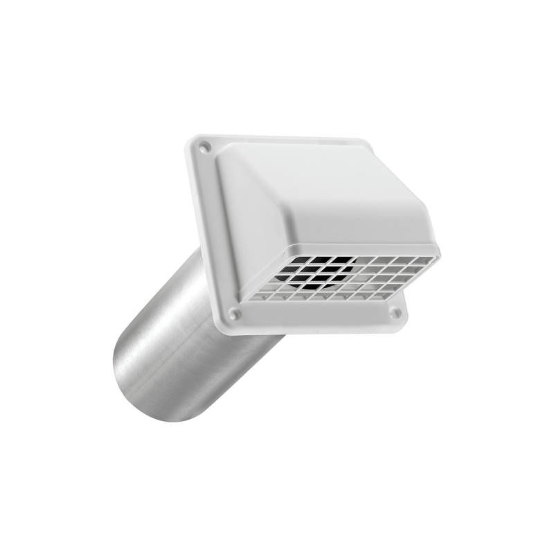 4" Wall Exhaust Hood Vent Damper Vent, Damper, Screen, 11" Collar