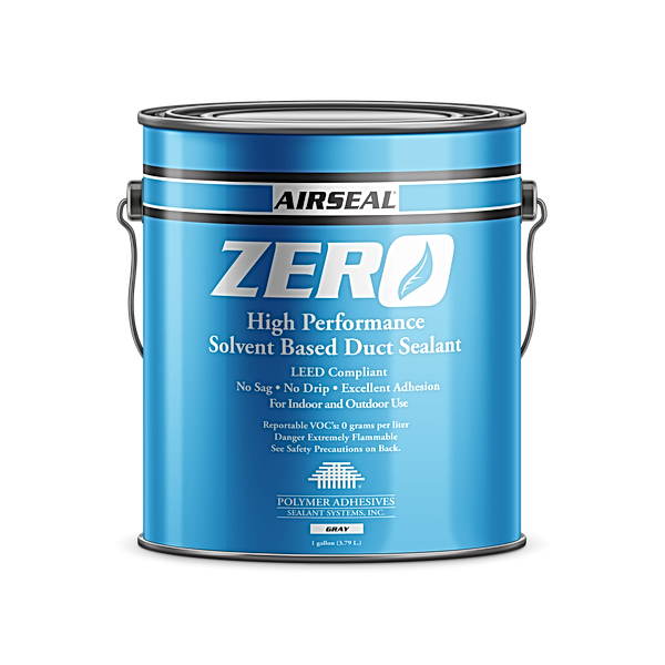 Polymer AirSeal Zero Solvent Based Smooth Duct Sealant Gray 1 Gallon Pail 4 Gallons/Case 180 Gallons/Pallet