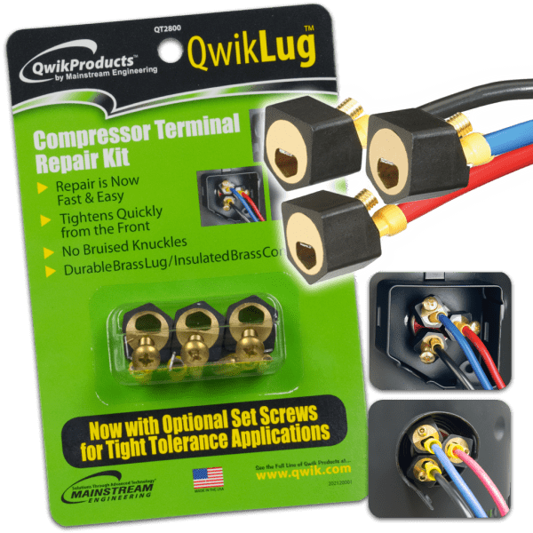 QwikLug Compressor Terminal Repair Kit - 3 Lugs/Male Spades - No Wire