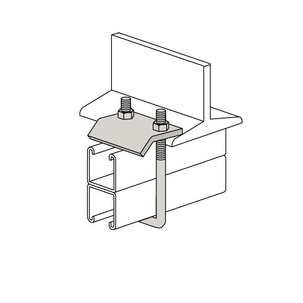 BC61 Strut to Beam Clamp w Square U-bolt