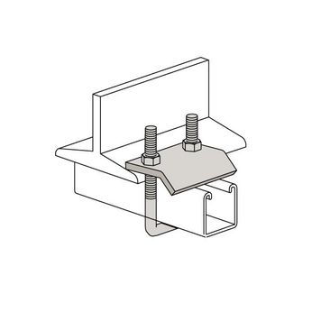 Strut to Beam Clamps with Square U-Bolt for 13/16 & 1-5/8 Channel, Electro Galvanized