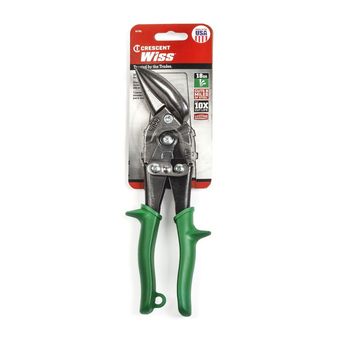 WISS Snips - Green Grip, Offset Right Cut #820011